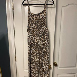 Animal Print Overall Jumpsuit